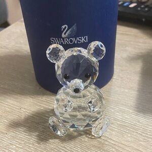 VTG Swarovski Crystal Figurine Large Teddy Bear Figurine 10009 7637 NR 075 000